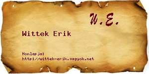 Wittek Erik névjegykártya